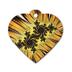 Fractal Art Colorful Pattern Dog Tag Heart (two Sides) by Pakrebo