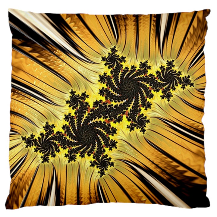 Fractal Art Colorful Pattern Large Flano Cushion Case (One Side)