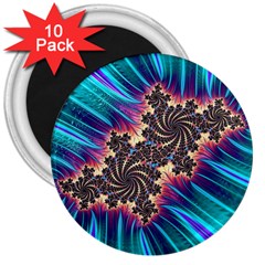 Fractal Mandelbrot Mathematical 3  Magnets (10 Pack)  by Pakrebo