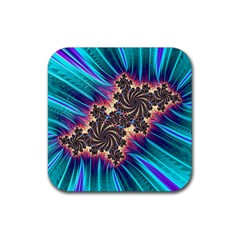 Fractal Mandelbrot Mathematical Rubber Coaster (square)  by Pakrebo