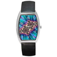 Fractal Mandelbrot Mathematical Barrel Style Metal Watch by Pakrebo