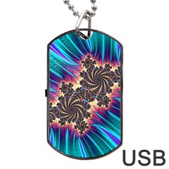 Fractal Mandelbrot Mathematical Dog Tag Usb Flash (two Sides) by Pakrebo