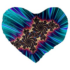 Fractal Mandelbrot Mathematical Large 19  Premium Heart Shape Cushions by Pakrebo