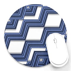 Geometric Fabric Texture Diagonal Round Mousepads by Pakrebo