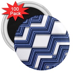 Geometric Fabric Texture Diagonal 3  Magnets (100 Pack) by Pakrebo