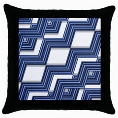 Geometric Fabric Texture Diagonal Throw Pillow Case (black) by Pakrebo