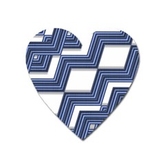 Geometric Fabric Texture Diagonal Heart Magnet by Pakrebo