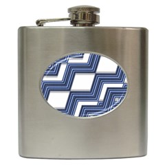 Geometric Fabric Texture Diagonal Hip Flask (6 Oz) by Pakrebo