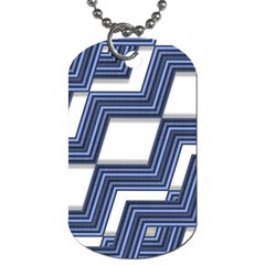 Geometric Fabric Texture Diagonal Dog Tag (two Sides) by Pakrebo