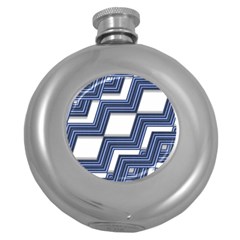 Geometric Fabric Texture Diagonal Round Hip Flask (5 Oz) by Pakrebo