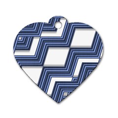 Geometric Fabric Texture Diagonal Dog Tag Heart (two Sides) by Pakrebo