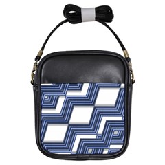 Geometric Fabric Texture Diagonal Girls Sling Bag by Pakrebo