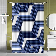 Geometric Fabric Texture Diagonal Shower Curtain 48  X 72  (small)  by Pakrebo