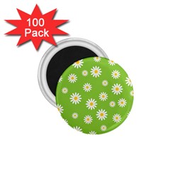 Daisy Flowers Floral Wallpaper 1 75  Magnets (100 Pack)  by Pakrebo