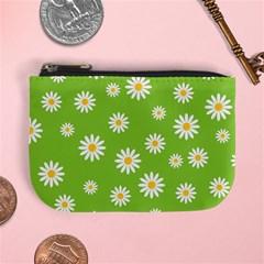 Daisy Flowers Floral Wallpaper Mini Coin Purse by Pakrebo