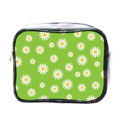 Daisy Flowers Floral Wallpaper Mini Toiletries Bag (one Side) by Pakrebo