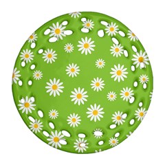 Daisy Flowers Floral Wallpaper Ornament (round Filigree) by Pakrebo