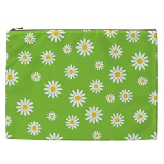 Daisy Flowers Floral Wallpaper Cosmetic Bag (xxl) by Pakrebo