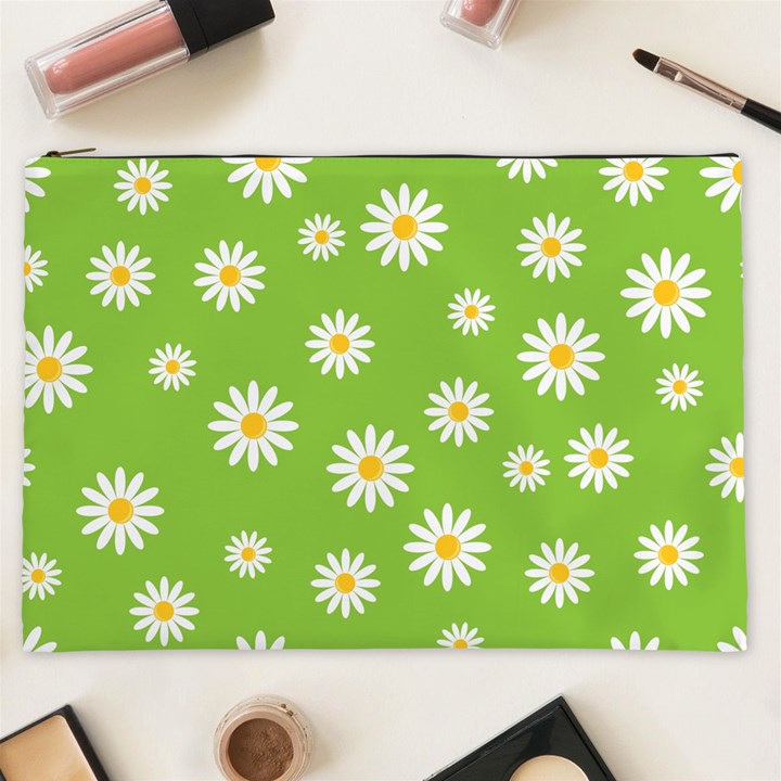 Daisy Flowers Floral Wallpaper Cosmetic Bag (XXL)