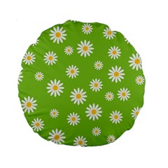 Daisy Flowers Floral Wallpaper Standard 15  Premium Round Cushions