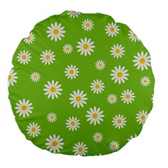 Daisy Flowers Floral Wallpaper Large 18  Premium Round Cushions