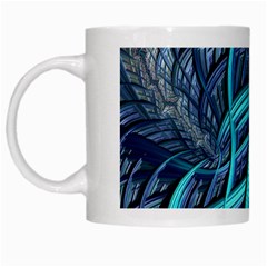 Oceanic Fractal Turquoise Blue White Mugs by Pakrebo