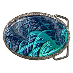 Oceanic Fractal Turquoise Blue Belt Buckles by Pakrebo