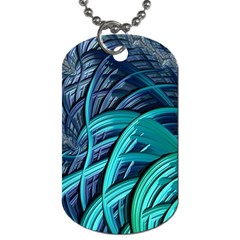 Oceanic Fractal Turquoise Blue Dog Tag (one Side) by Pakrebo