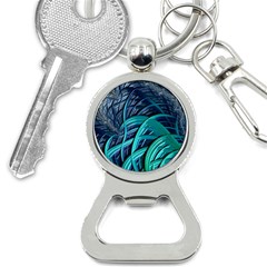 Oceanic Fractal Turquoise Blue Bottle Opener Key Chains by Pakrebo