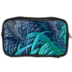 Oceanic Fractal Turquoise Blue Toiletries Bag (two Sides) by Pakrebo