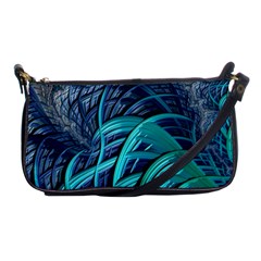 Oceanic Fractal Turquoise Blue Shoulder Clutch Bag by Pakrebo