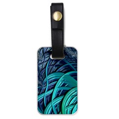 Oceanic Fractal Turquoise Blue Luggage Tags (one Side)  by Pakrebo