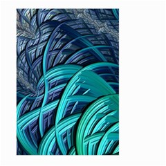 Oceanic Fractal Turquoise Blue Large Garden Flag (two Sides) by Pakrebo