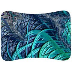 Oceanic Fractal Turquoise Blue Velour Seat Head Rest Cushion