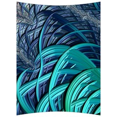 Oceanic Fractal Turquoise Blue Back Support Cushion by Pakrebo