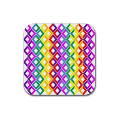 Rainbow Colors Chevron Design Rubber Coaster (square)  by Pakrebo