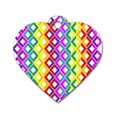 Rainbow Colors Chevron Design Dog Tag Heart (one Side) by Pakrebo