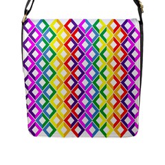 Rainbow Colors Chevron Design Flap Closure Messenger Bag (l) by Pakrebo