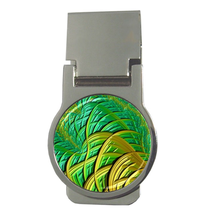 Patterns Green Yellow String Money Clips (Round) 