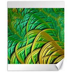 Patterns Green Yellow String Canvas 16  X 20  by Pakrebo