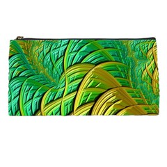 Patterns Green Yellow String Pencil Cases by Pakrebo