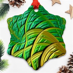 Patterns Green Yellow String Ornament (snowflake) by Pakrebo