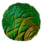 Patterns Green Yellow String Large 18  Premium Round Cushions Front