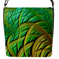 Patterns Green Yellow String Flap Closure Messenger Bag (s) by Pakrebo