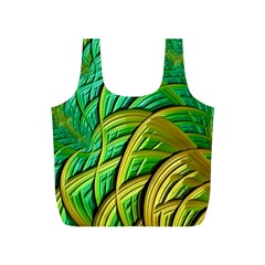 Patterns Green Yellow String Full Print Recycle Bag (s) by Pakrebo