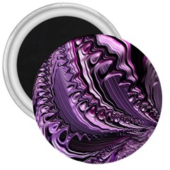 Purple Fractal Flowing Fantasy 3  Magnets by Pakrebo