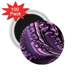 Purple Fractal Flowing Fantasy 2 25  Magnets (100 Pack)  by Pakrebo