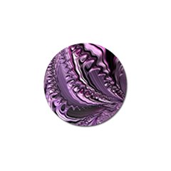 Purple Fractal Flowing Fantasy Golf Ball Marker by Pakrebo