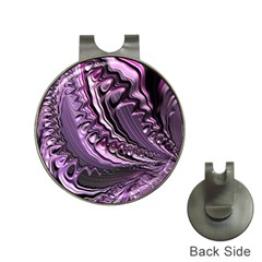 Purple Fractal Flowing Fantasy Hat Clips With Golf Markers by Pakrebo