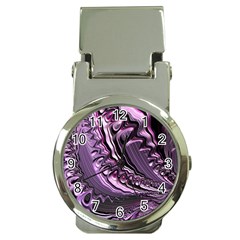 Purple Fractal Flowing Fantasy Money Clip Watches